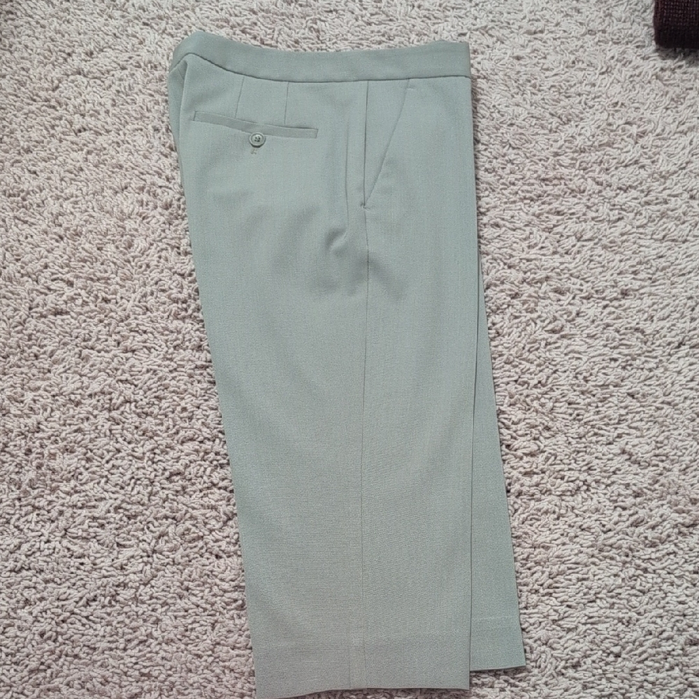 Womens Light Tan Flat Front Capris